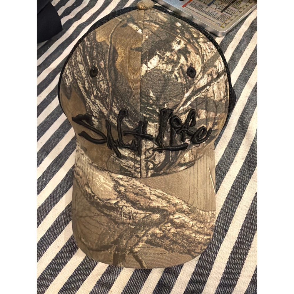 Salt Life Camo Trucker Hat Mens Realtree Camouflage Mesh Snapback Fishing Cap